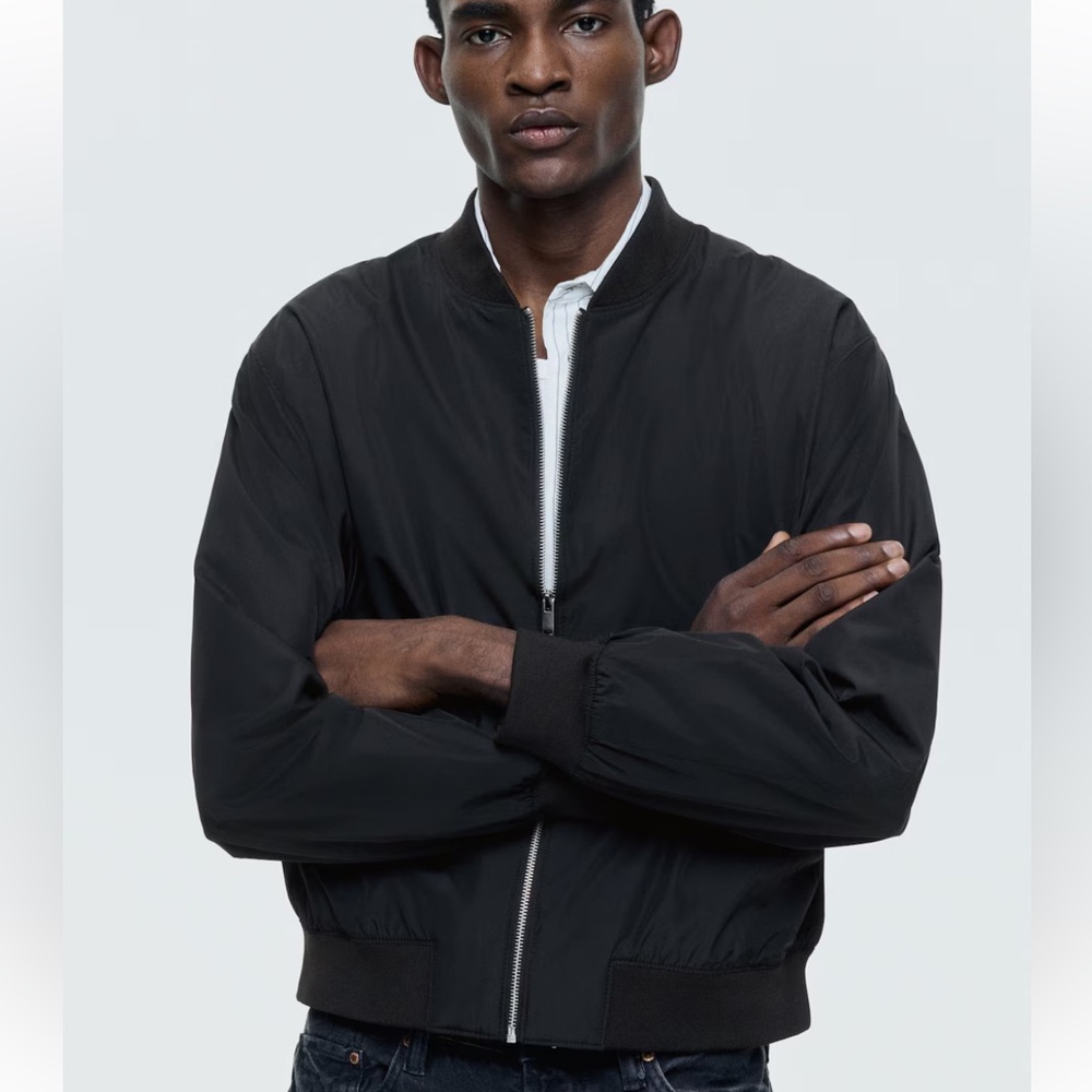 H&M Black Men's Lightweight Bomber Jacket